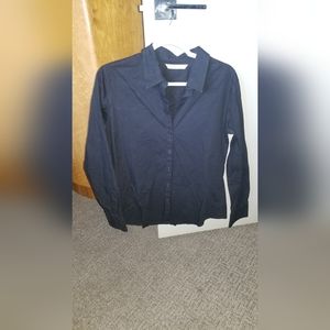 Old Navy button front long sleeve collared dress shirt size large